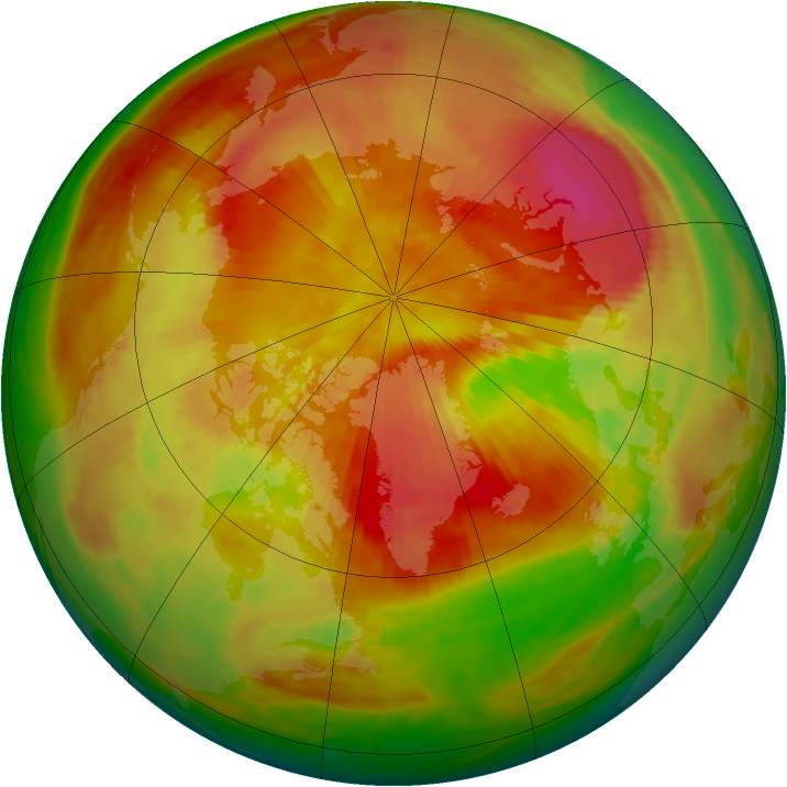 Arctic ozone map for 11 April 1984